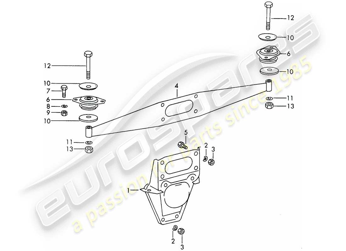 porsche 911/912 (1967) engine suspension part diagram