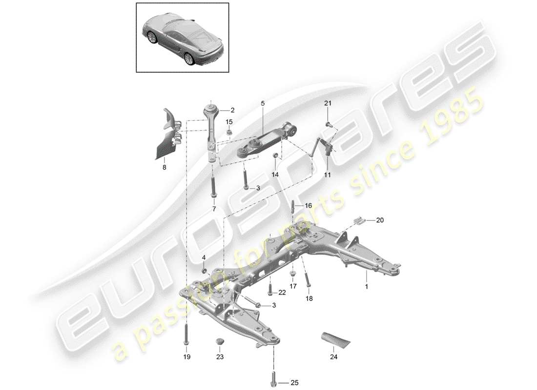 porsche 2016 cross member part diagram