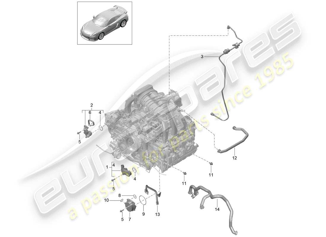 porsche 2016 crankcase part diagram