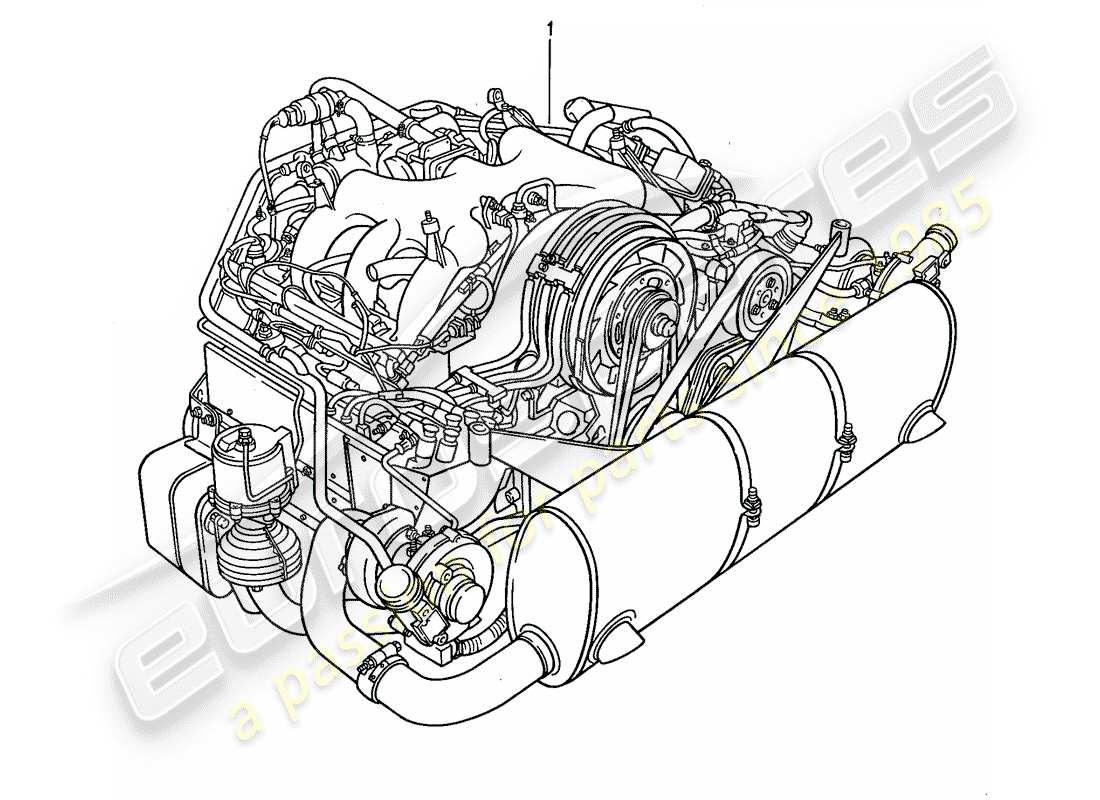 porsche 959 (1988) replacement engine part diagram