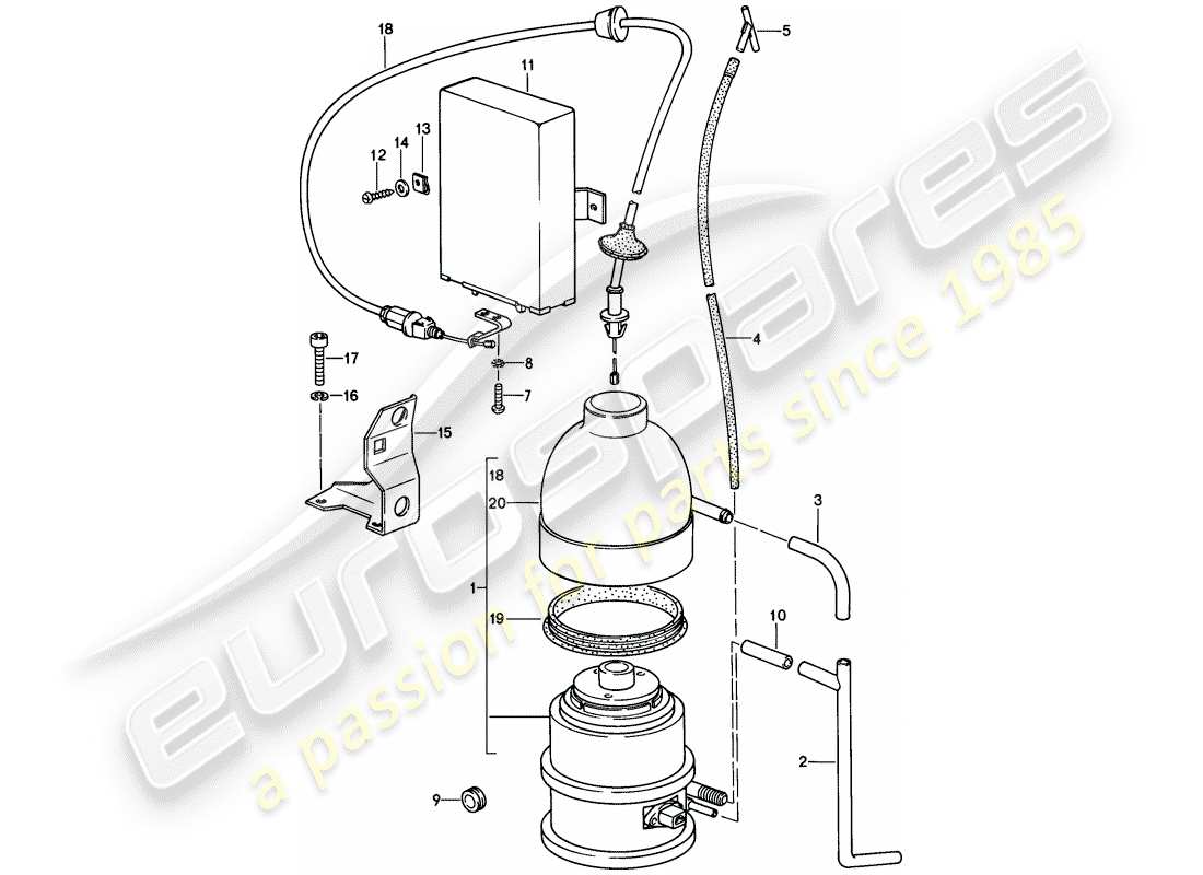 porsche 928 (1981) cruise control system parts diagram