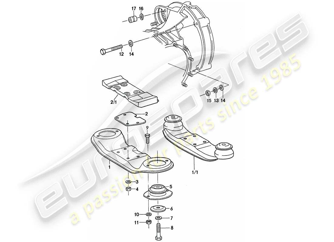 porsche 911 (1975) transmission suspension part diagram