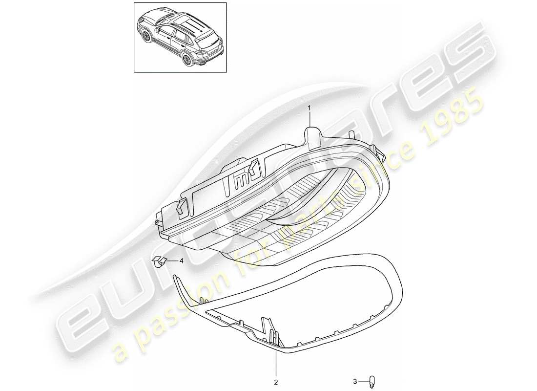 porsche cayenne e2 (2018) bracket part diagram