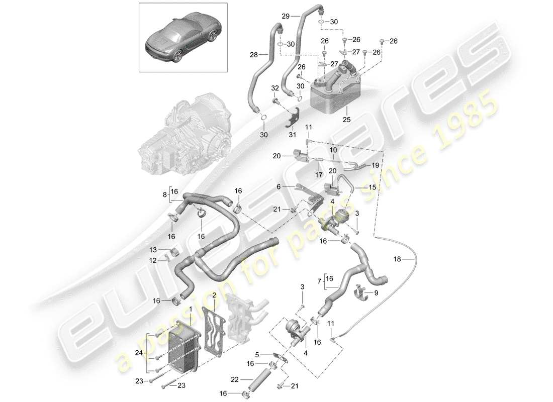 porsche boxster 981 (2015) - pdk - parts diagram