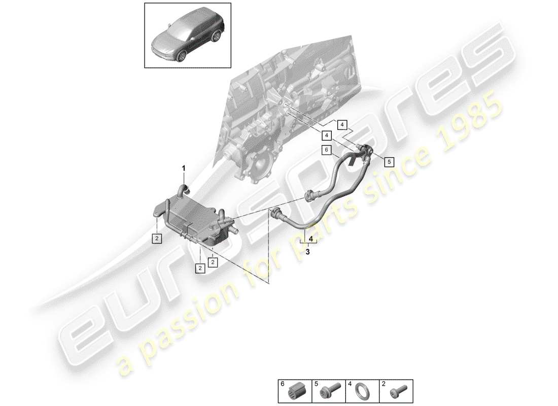 porsche cayenne e3 (2019) 8-speed automatic gearbox part diagram