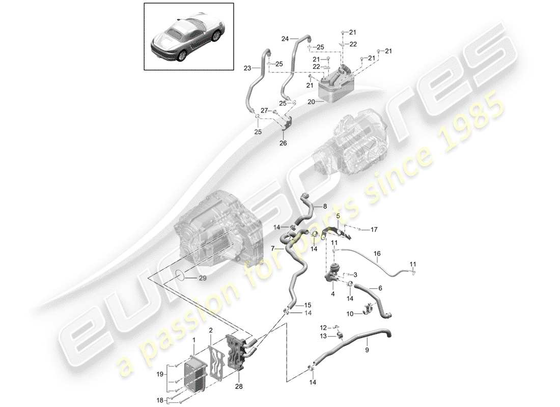 porsche 718 boxster (2020) - pdk - part diagram