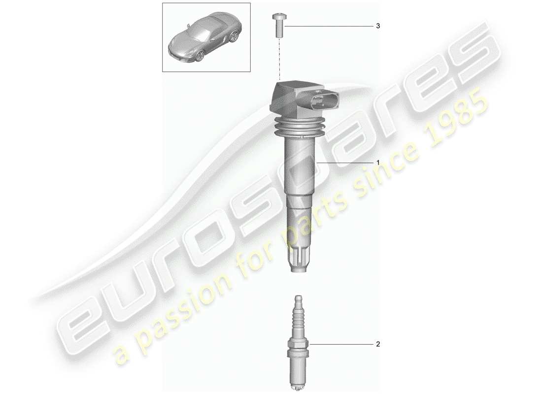 porsche boxster 981 (2015) ignition system parts diagram