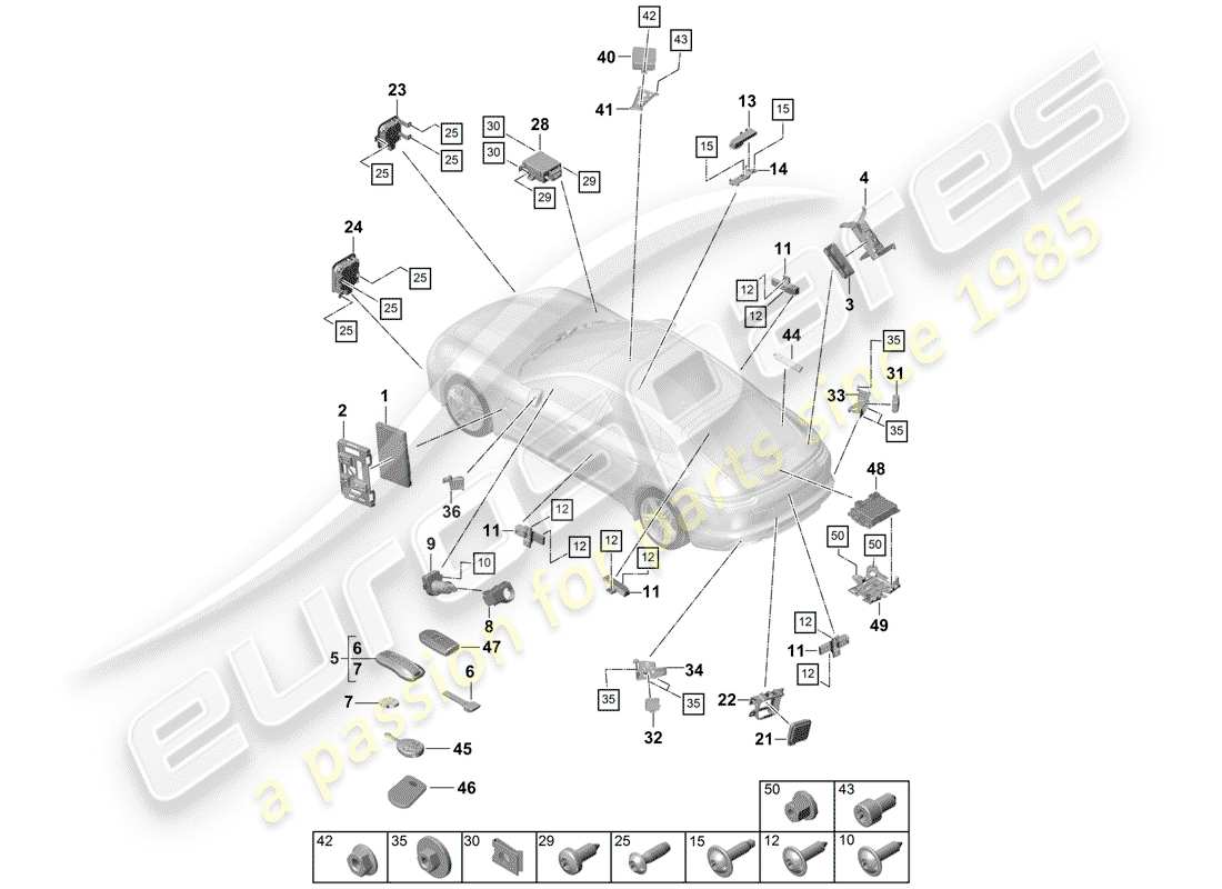 porsche panamera 971 (2020) control units parts diagram