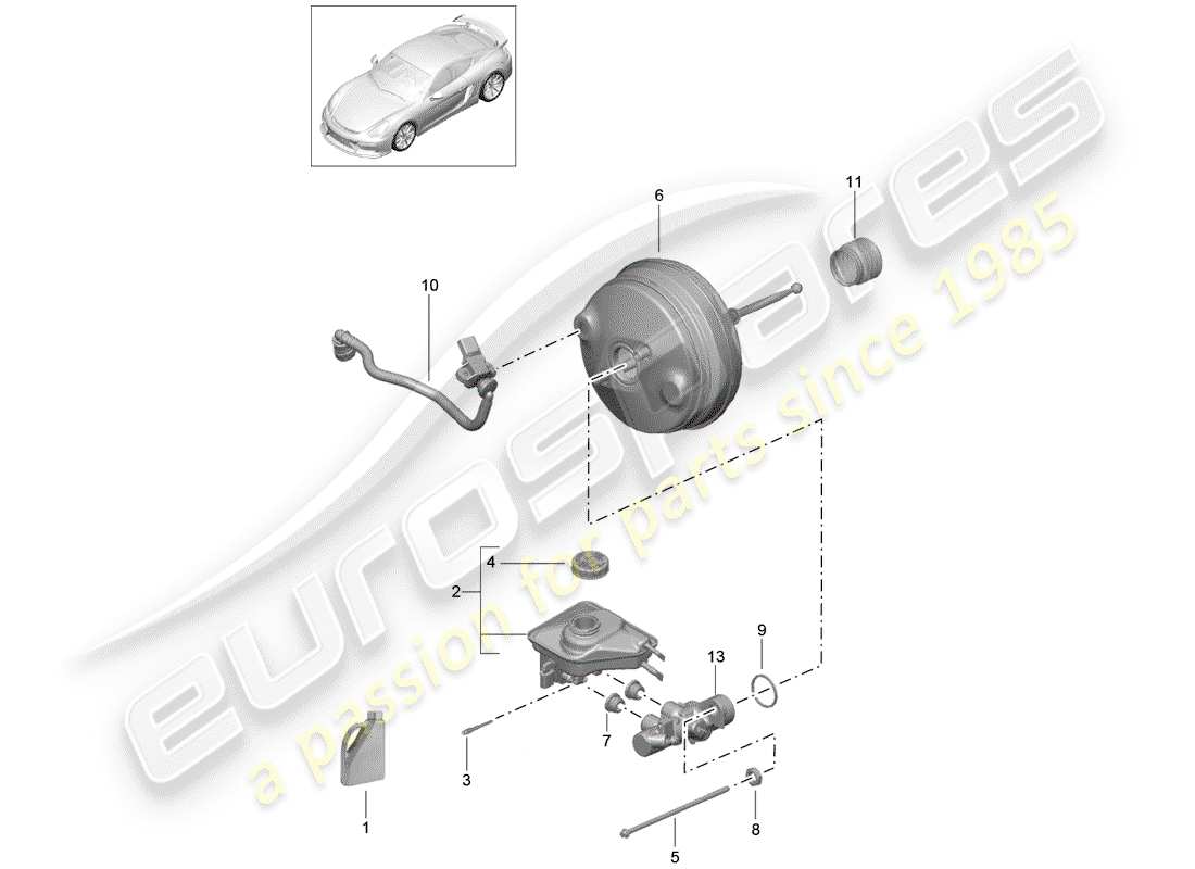 porsche 2016 brake master cylinder part diagram