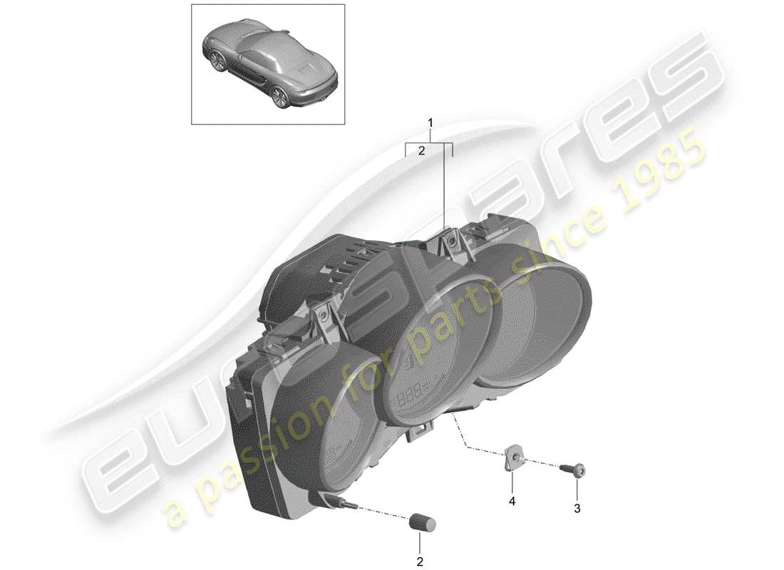 porsche boxster 981 (2012) instruments part diagram