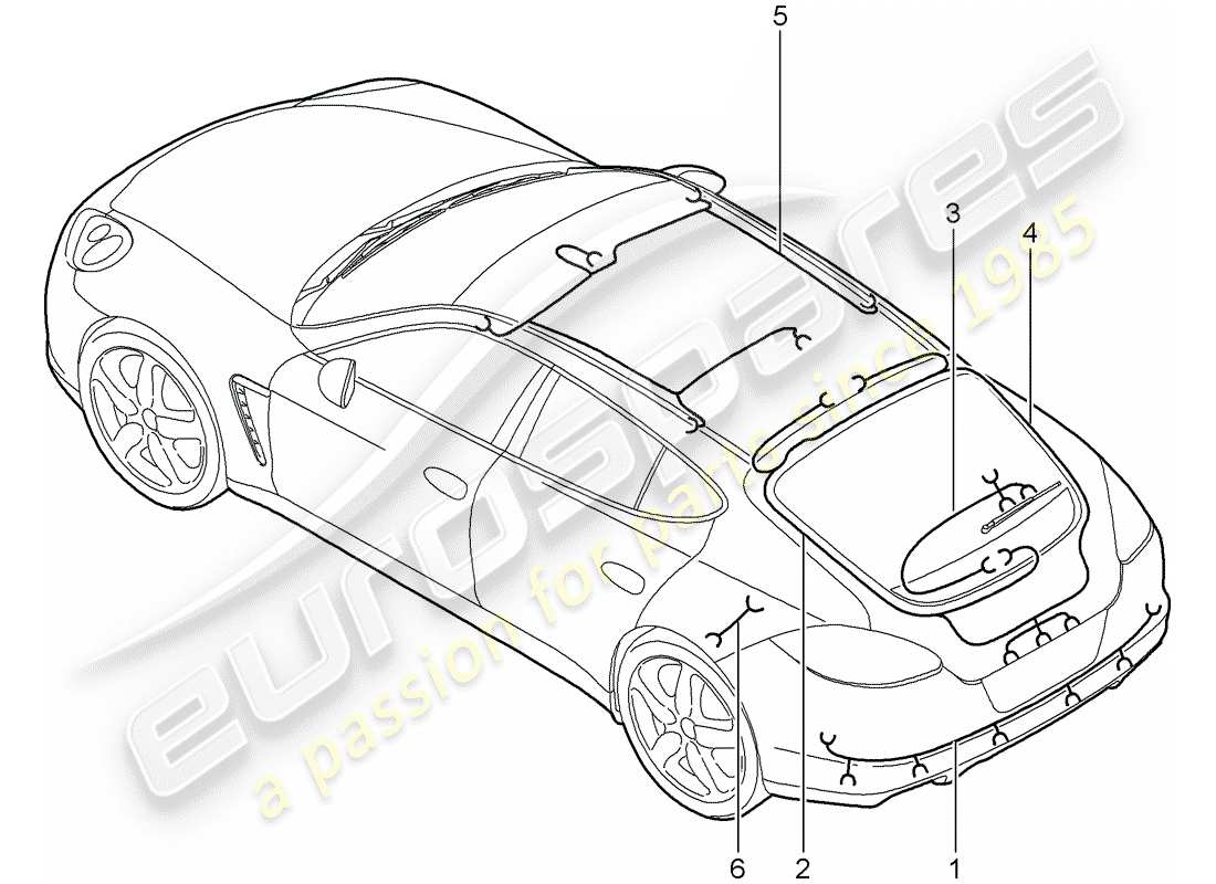 porsche panamera 970 (2016) wiring harnesses part diagram