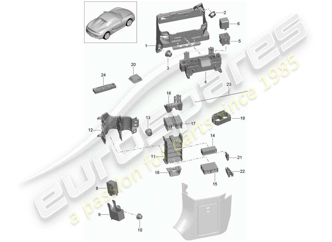 porsche 2016 fuse box/relay plate parts diagram