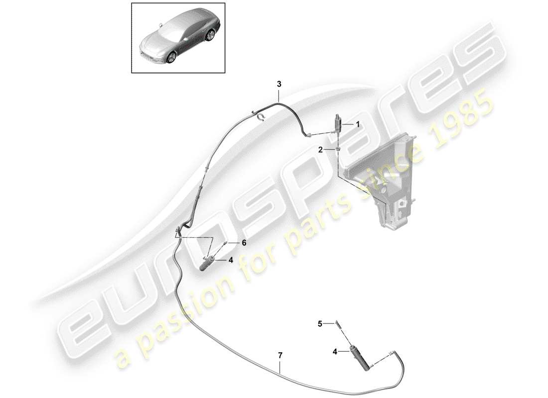 porsche panamera 971 (2020) headlight washer system part diagram