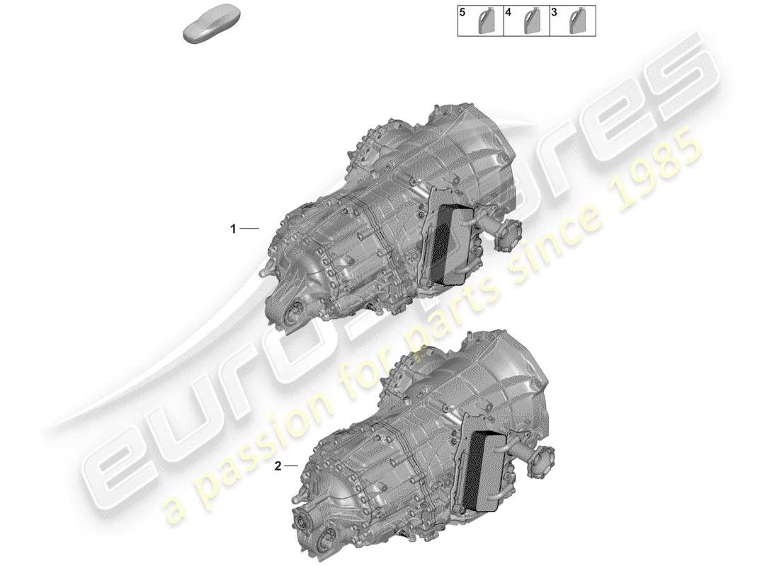 porsche 992 (2020) 8-speed dual clutch gearbox parts diagram