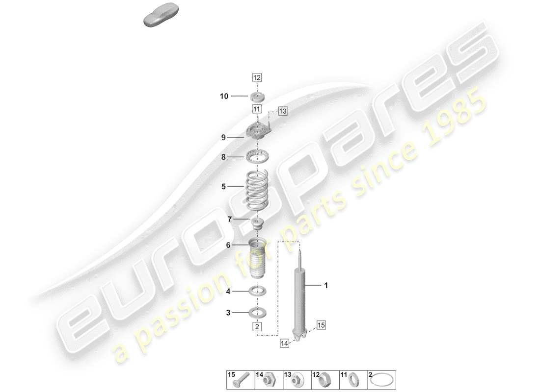 porsche 2020 suspension strut complete parts diagram