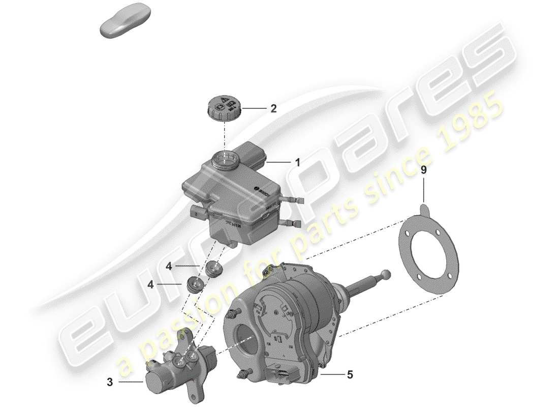 porsche 992 (2020) brake master cylinder part diagram