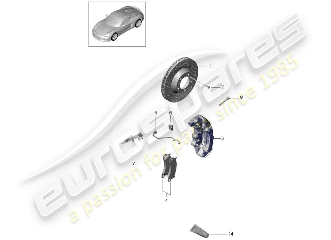 porsche 2016 disc brakes parts diagram