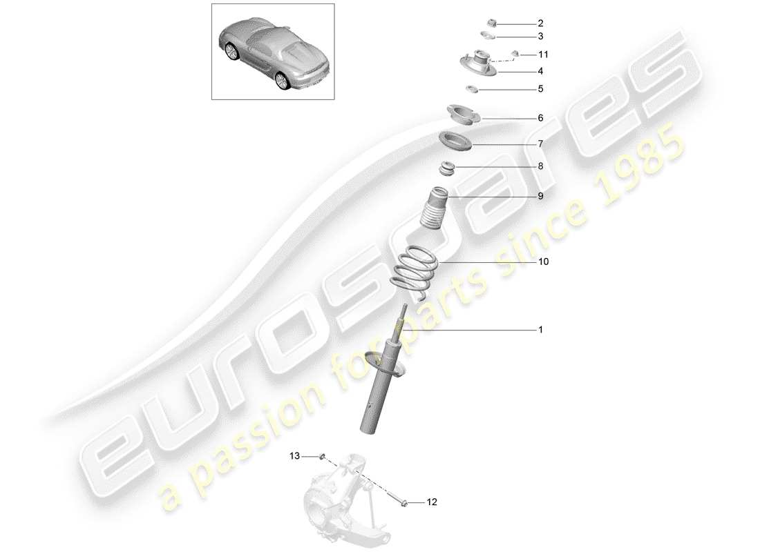 porsche 2016 shock absorber part diagram