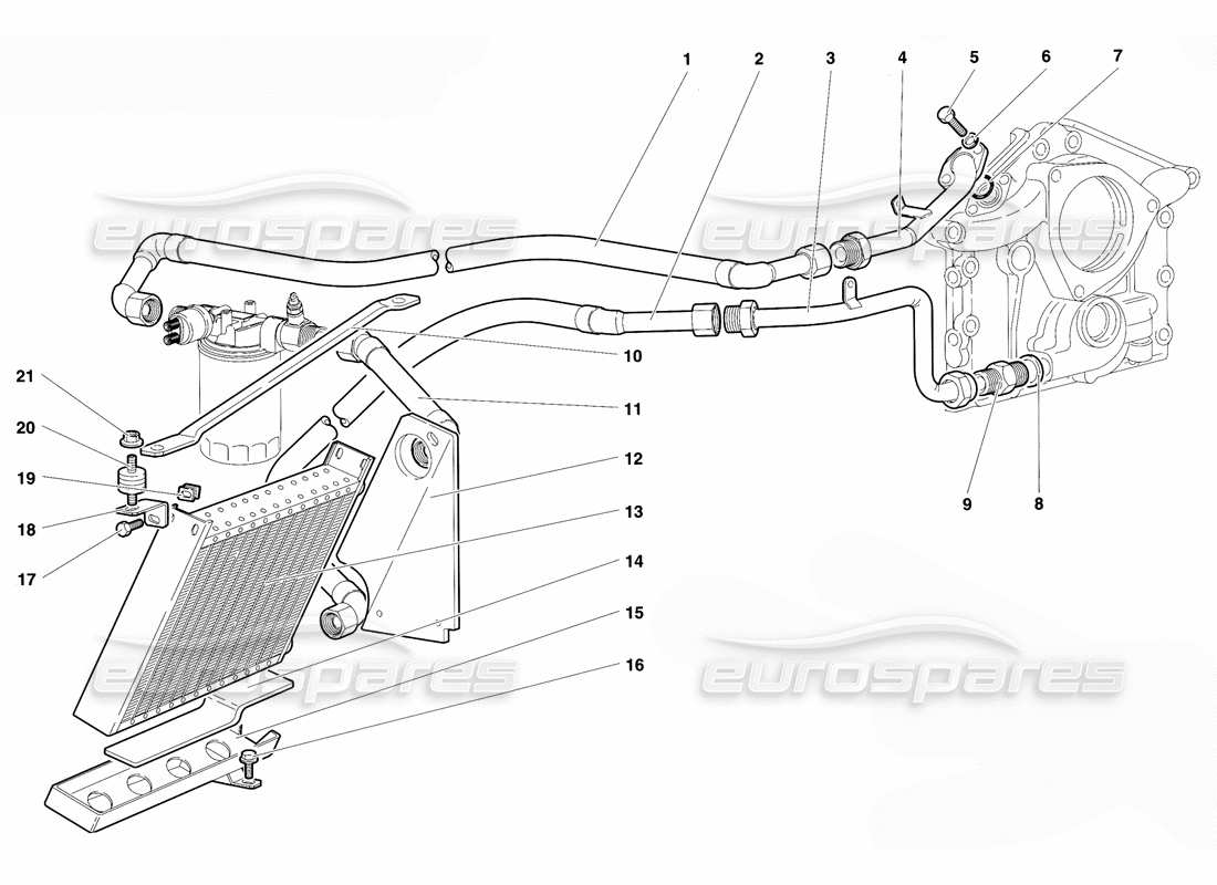 lamborghini diablo se30 (1995) engine oil system part diagram