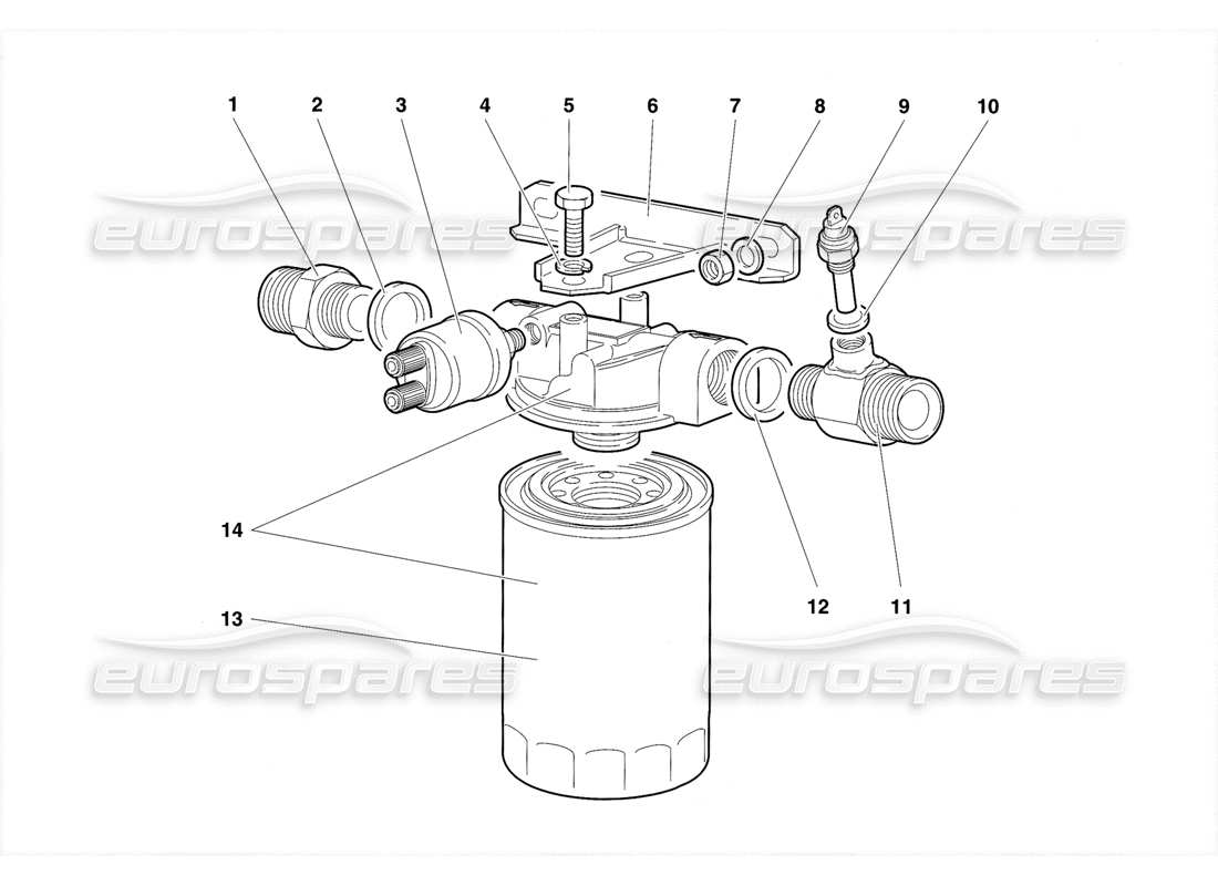 lamborghini diablo se30 (1995) engine oil filter part diagram