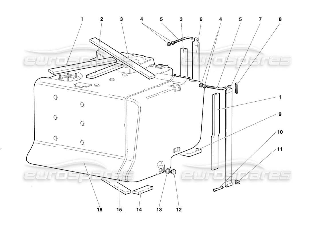 lamborghini diablo se30 (1995) fuel system part diagram