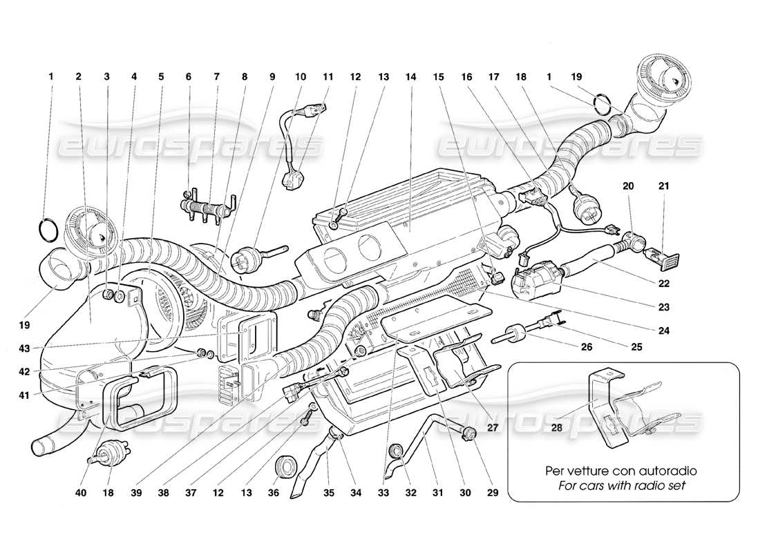 lamborghini diablo se30 (1995) climate control part diagram