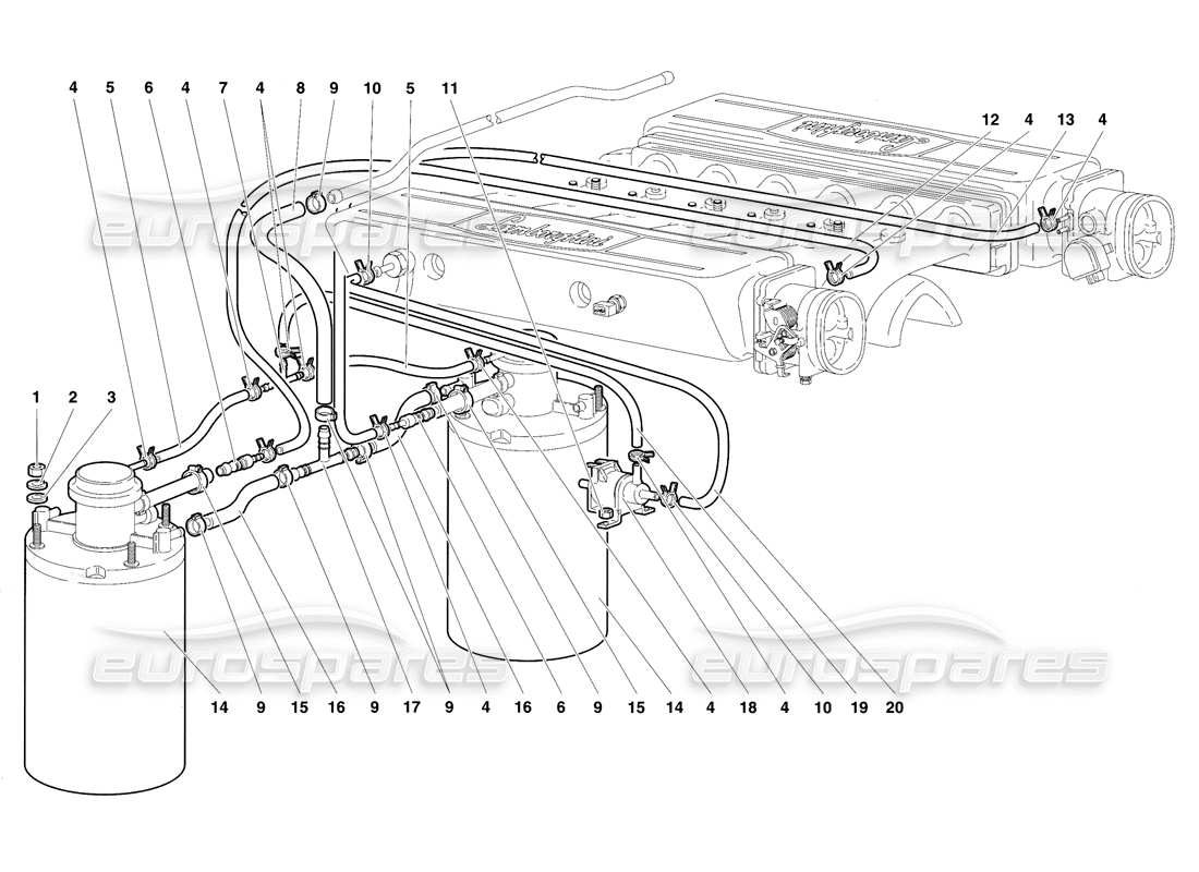 lamborghini diablo se30 (1995) fuel system part diagram