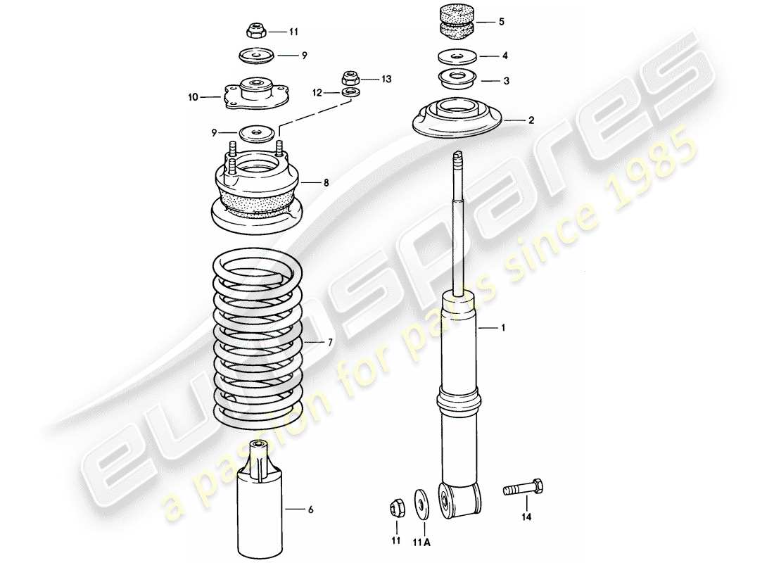 a part diagram from the porsche 928 (1985) parts catalogue