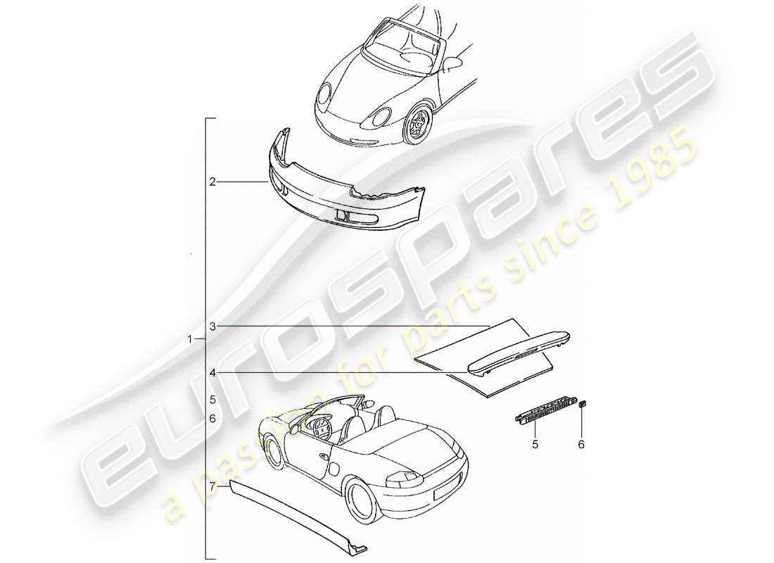 a part diagram from the porsche tequipment catalogue (2002) parts catalogue