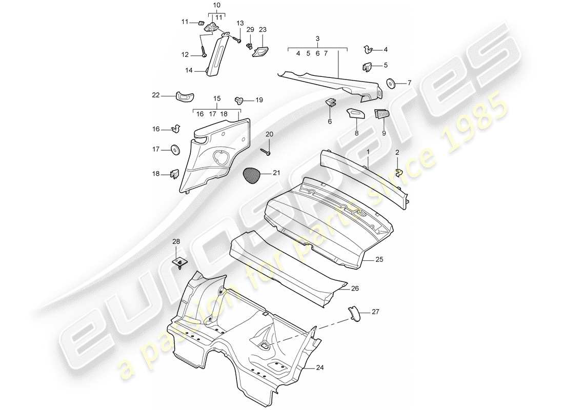 a part diagram from the porsche 997 parts catalogue