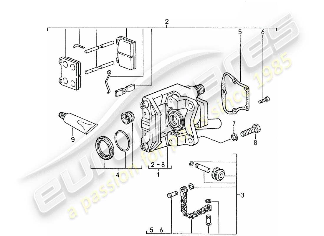 a part diagram from the porsche 959 parts catalogue