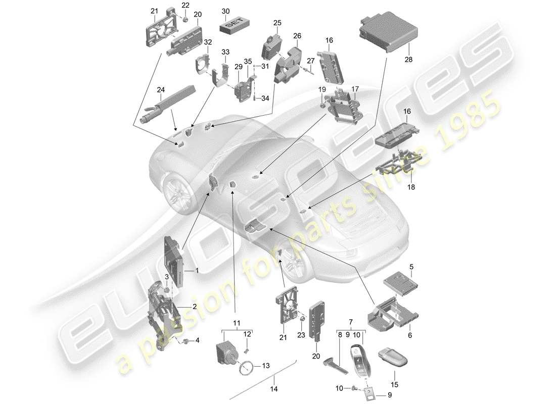 a part diagram from the porsche 991 parts catalogue