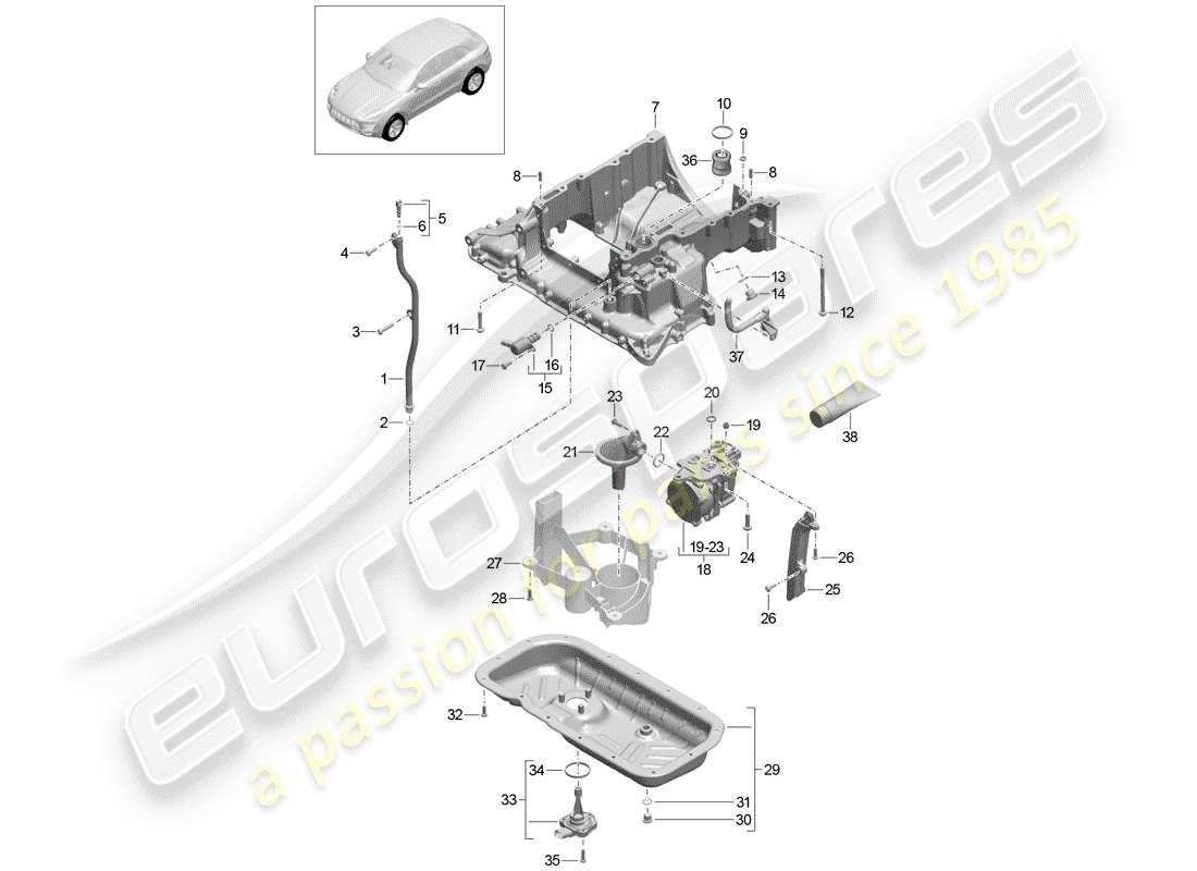 a part diagram from the porsche macan (2017) parts catalogue