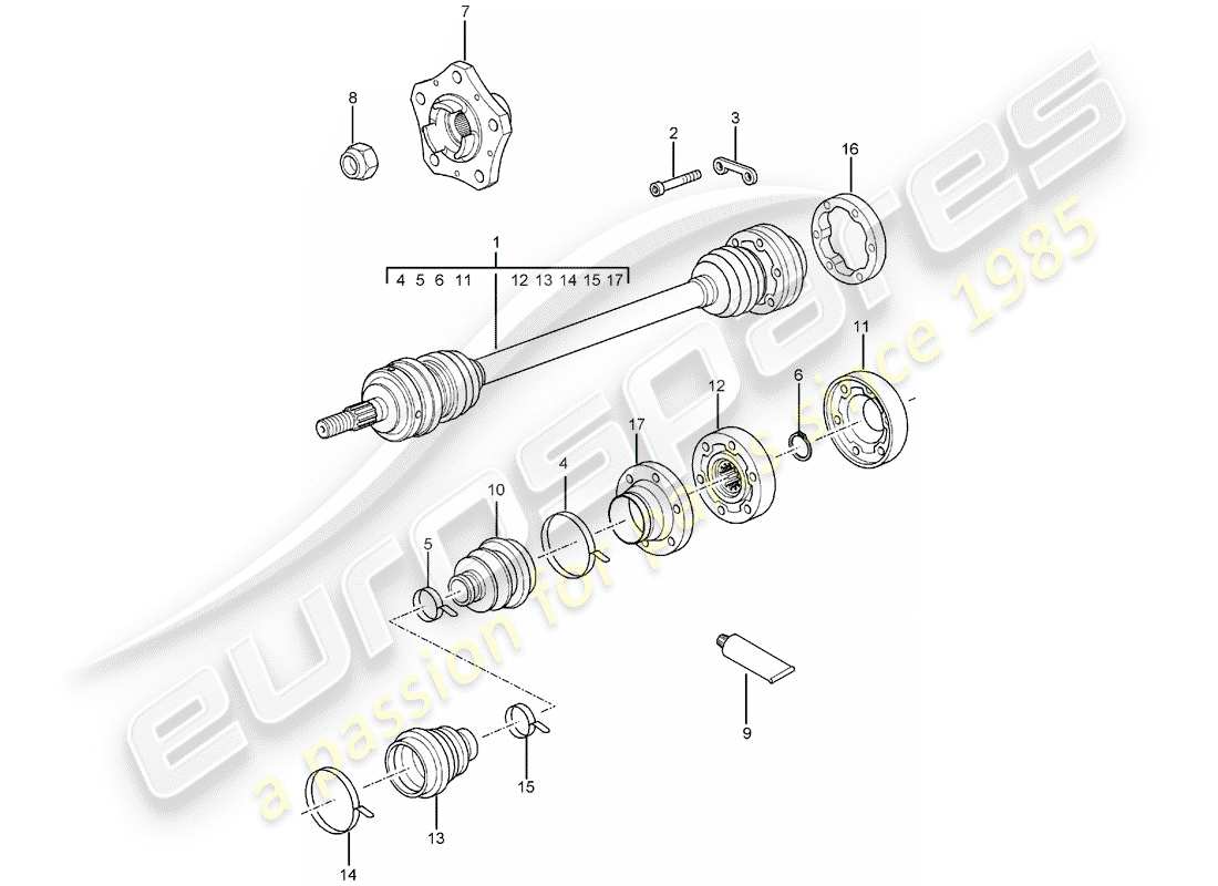 a part diagram from the porsche 996 parts catalogue