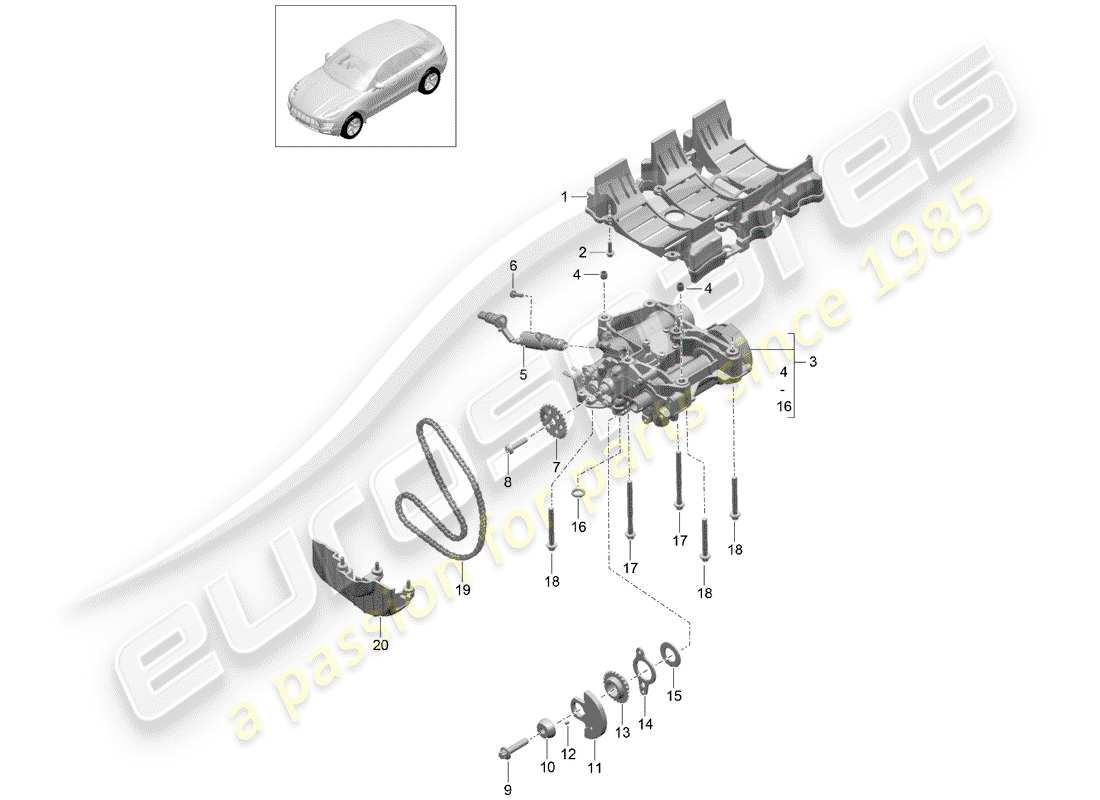 a part diagram from the porsche macan parts catalogue