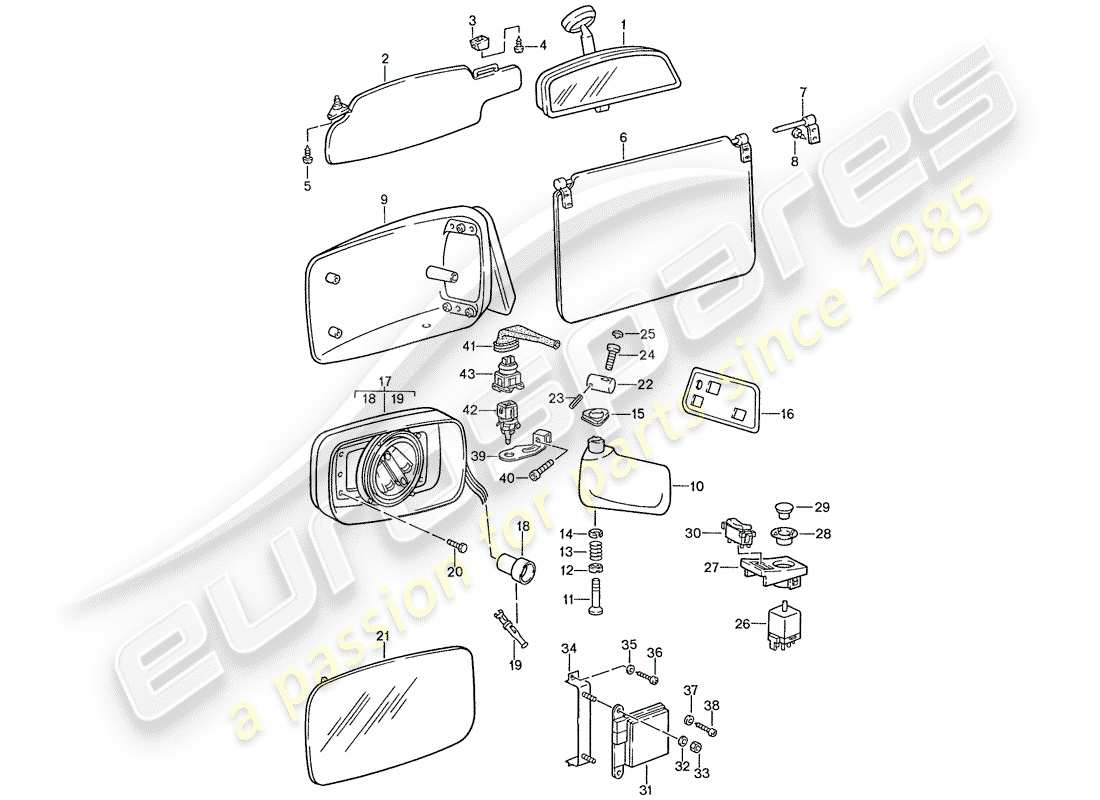 a part diagram from the porsche 928 parts catalogue