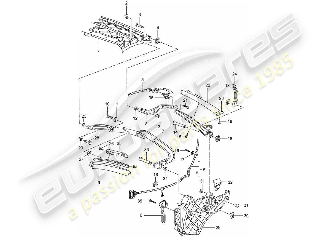 a part diagram from the porsche 996 parts catalogue