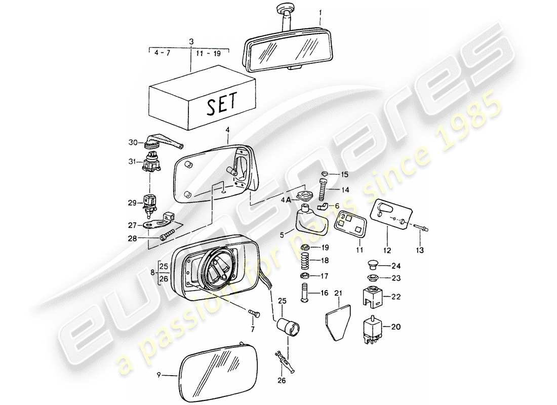 a part diagram from the porsche 964 (1990) parts catalogue