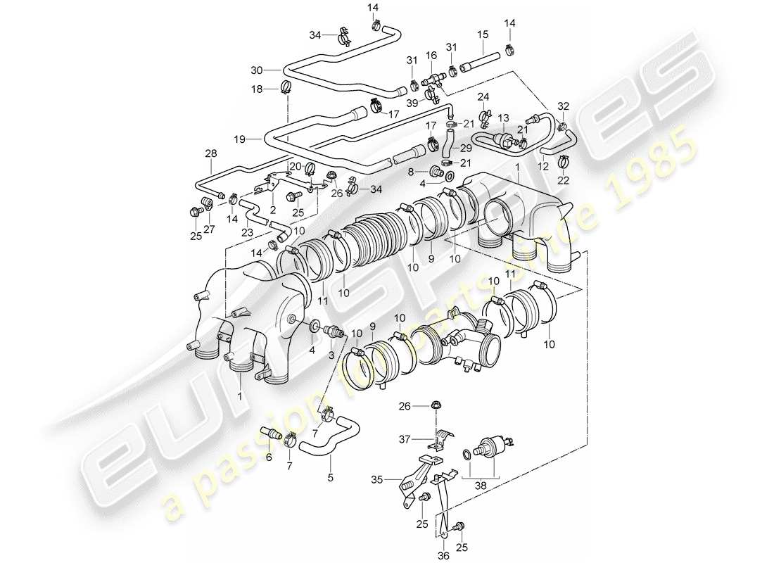 a part diagram from the porsche 996 parts catalogue