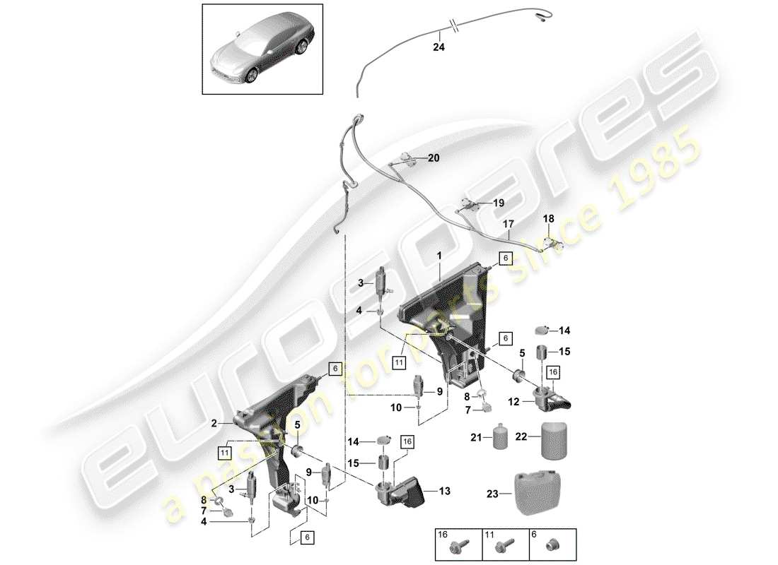 a part diagram from the porsche panamera parts catalogue