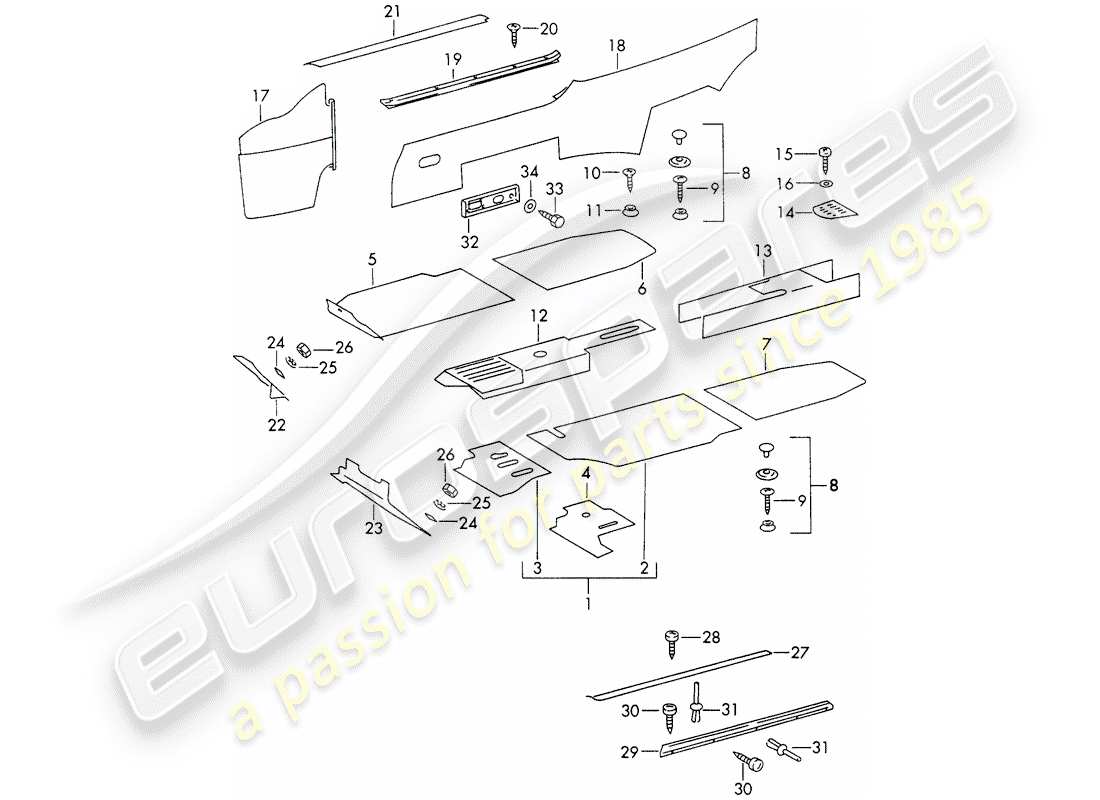 a part diagram from the porsche 911/912 parts catalogue