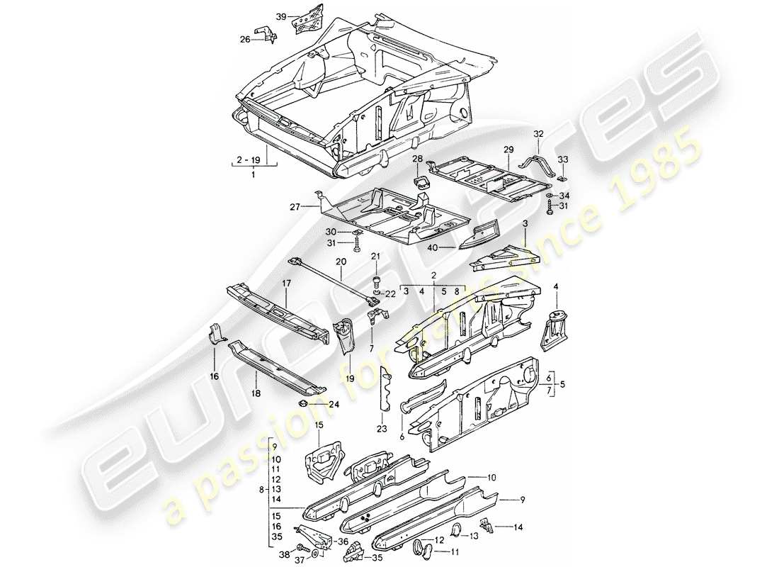 a part diagram from the porsche 928 (1992) parts catalogue