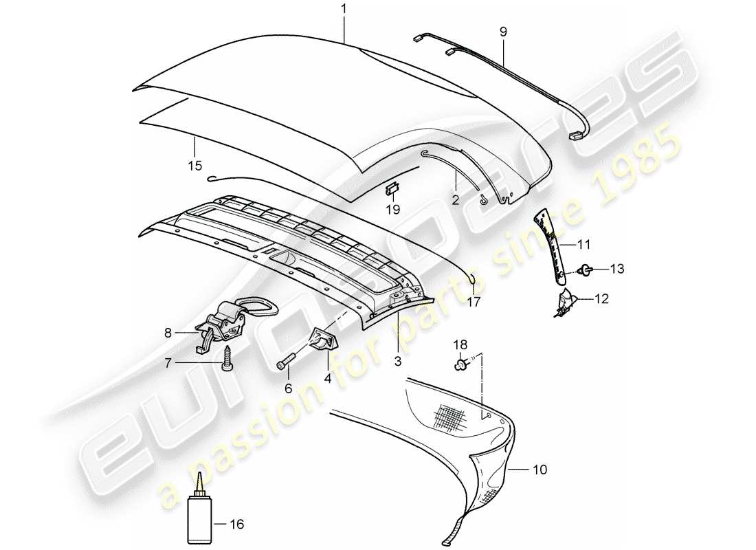 a part diagram from the porsche boxster parts catalogue