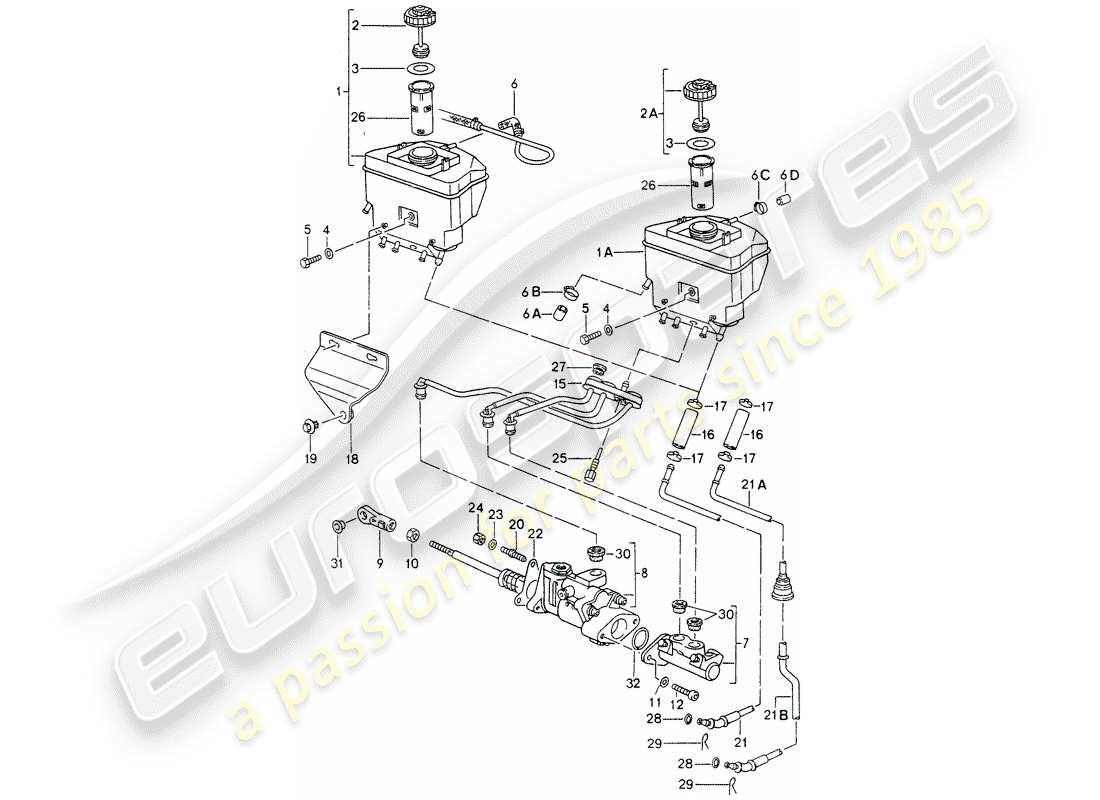 a part diagram from the porsche 993 parts catalogue