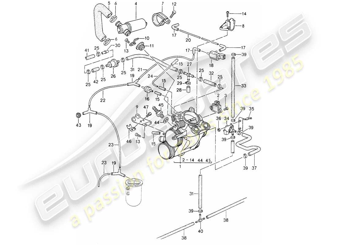 a part diagram from the porsche 993 parts catalogue