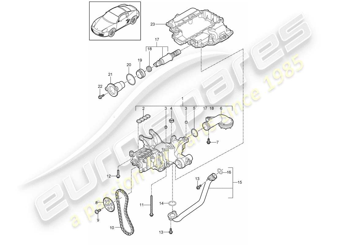 a part diagram from the porsche cayman 987 (2010) parts catalogue