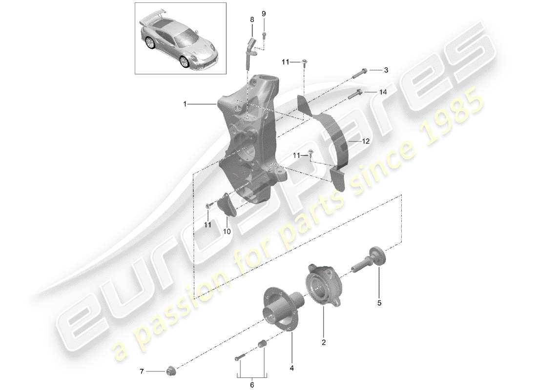 a part diagram from the porsche 991 parts catalogue