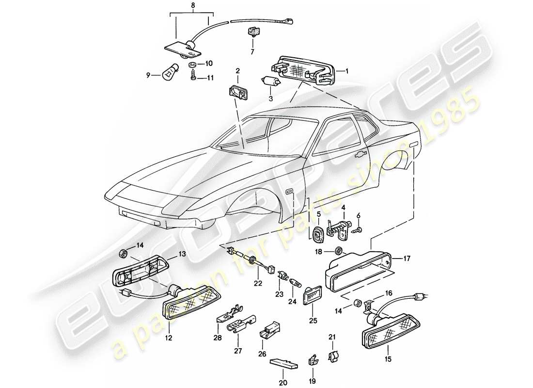 a part diagram from the porsche 944 parts catalogue