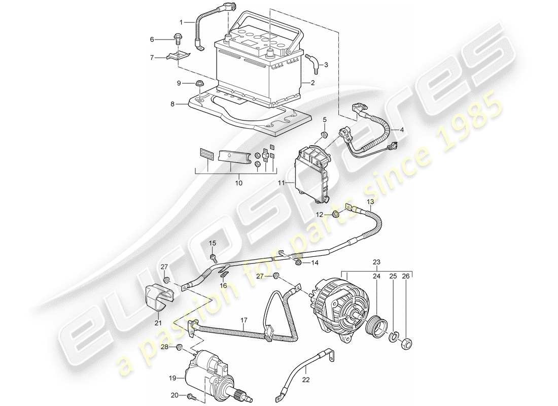 a part diagram from the porsche 997 parts catalogue