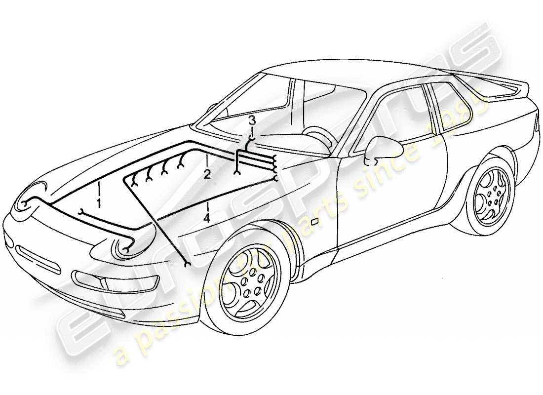 a part diagram from the porsche 968 parts catalogue